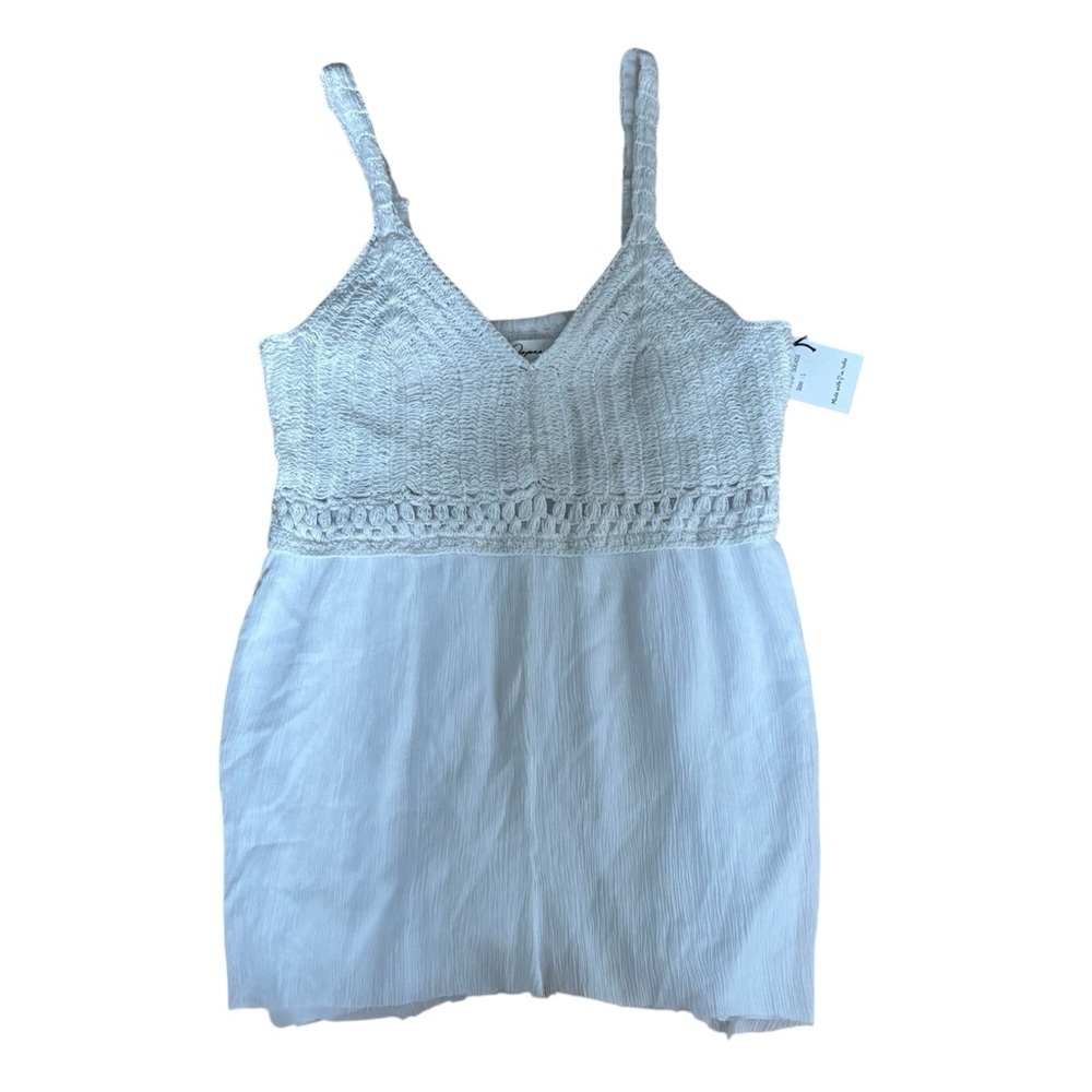 Japna White Babydoll Tank Top Womens Size Large New With Tag Beach Bridal